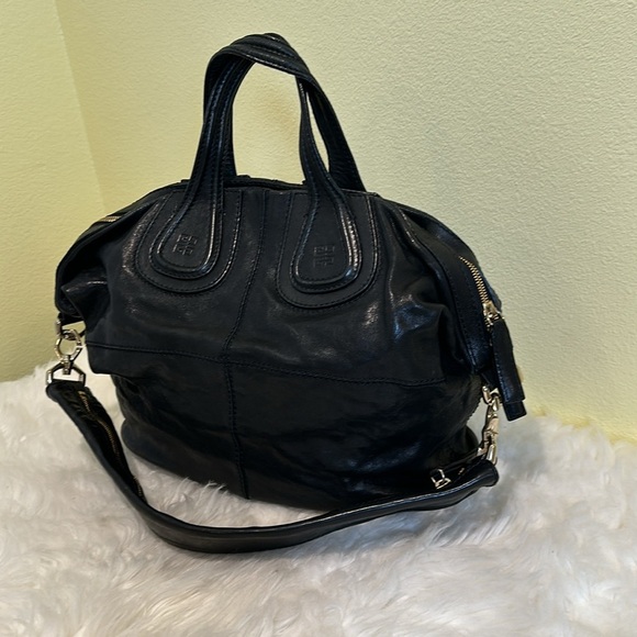 💯 Authentic GIVENCHY Nightingale Black 2way Leather Handbag🍀 - Picture 4 of 13